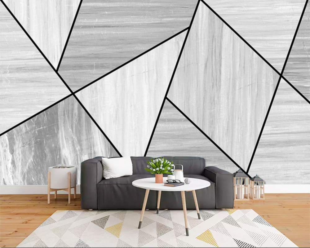 3D Wallpaper Geometric Abstract Marble SKU# WAL0300